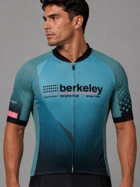 CAPO • Teal/Black Gradient Berkeley Bicycle Club Full-Zip Cycling Jersey, XXL